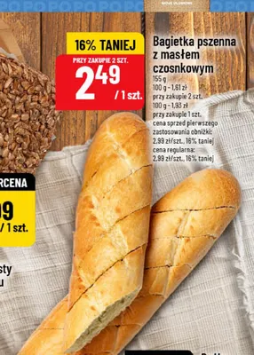 Bagietka pszenna z masłem czosnkowym promocja w POLOmarket