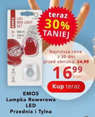 Lampka rowerowa LED EMOS przednia i tylna promocja w Poczta Polska