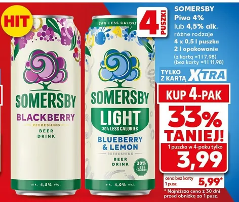 Piwo Somersby Blackberry 4,5% alk. promocja w Kaufland