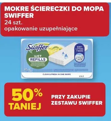 Mokre ściereczki do mopa Swiffer promocja w Carrefour