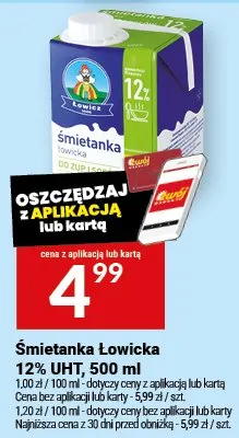 Śmietanka Łowicka 12% UHT promocja w Twój Market