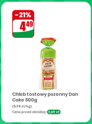 Chleb tostowy pszenny Dan Cake promocja w Dino