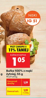 Bułka 100% z mąki żytniej promocja w Biedronka