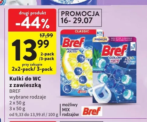 Kulki do WC z zawieszką Bref 3-pack promocja w Intermarche