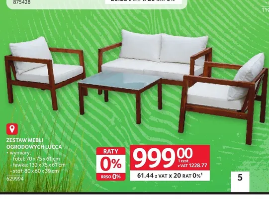 Zestaw mebli ogrodowych Lucca promocja w Selgros