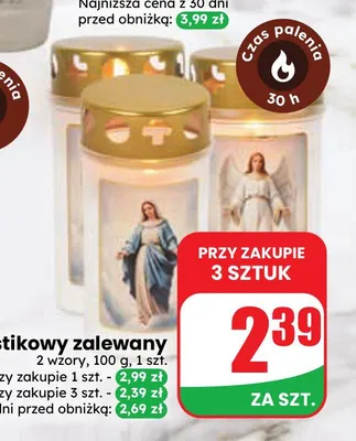 Znicz plastikowy zalewany promocja w Dino