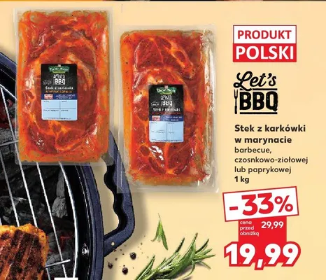 Stek z karkówki w marynacie barbecue, czosnko-ziołowej lub paprykowej promocja w Kaufland