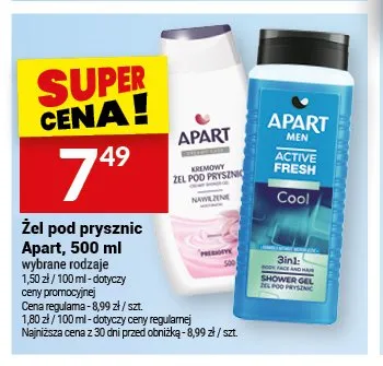 Żel pod prysznic Apart promocja w Twój Market
