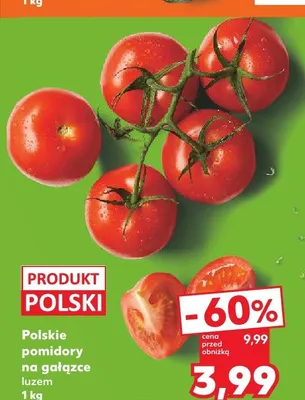 Pomidory na gałązce polskie promocja w Kaufland