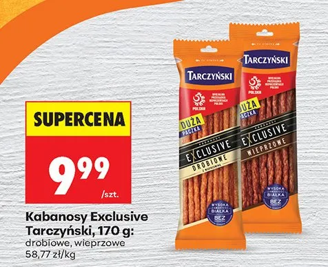 Kabanosy Exclusive drobiowe Tarczyński promocja w Biedronka