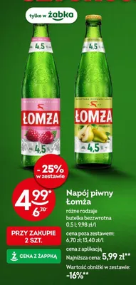 Napój piwny Łomża gruszka promocja w Żabka