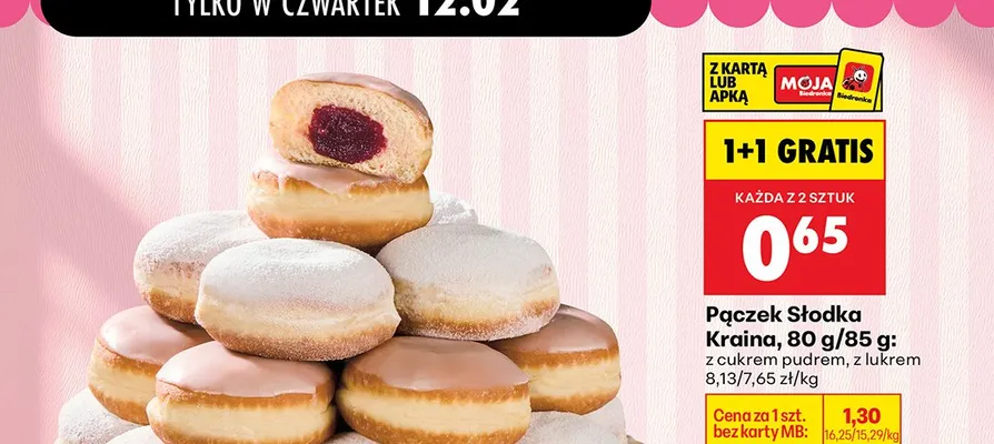 Pączek z lukrem Moja Biedronka promocja w Biedronka