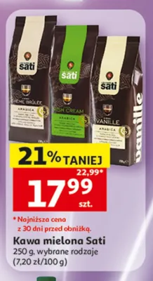 Kawa mielona Sati Creme Brulee promocja w Auchan