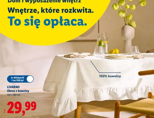 Obrus z bawełny promocja w Lidl
