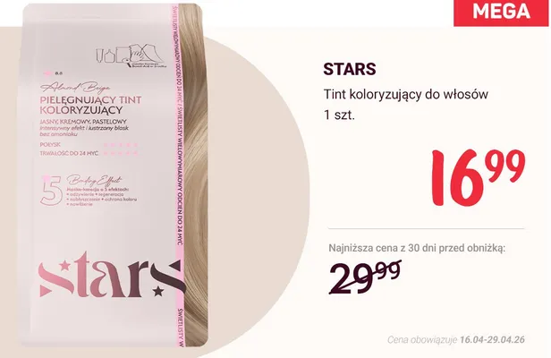 Tint koloryzujący do włosów promocja w Rossmann