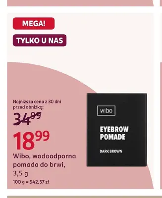 Wodoodporna pomada do brwi Wibo promocja w Rossmann