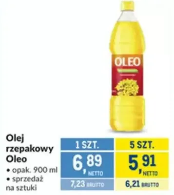 Olej rzepakowy Oleo promocja w Makro