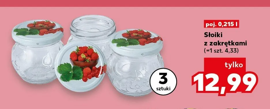 Słoiki z zakrętkami 0,215 l promocja w Kaufland
