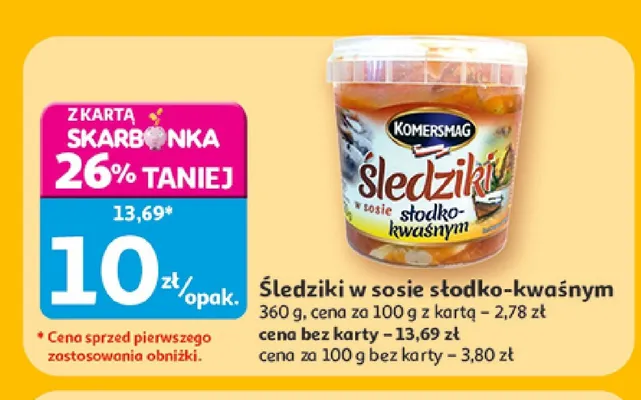 Śledziki w sosie słodko-kwaśnym Komersmag promocja w Auchan