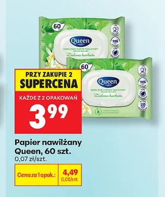 Papier nawilżany Queen promocja w Biedronka
