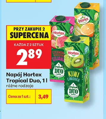 Napój Hortex Tropical Duo czerwone winogrono gujawa promocja w Biedronka
