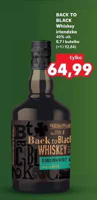Whiskey irlandzka Back to Black promocja w Kaufland