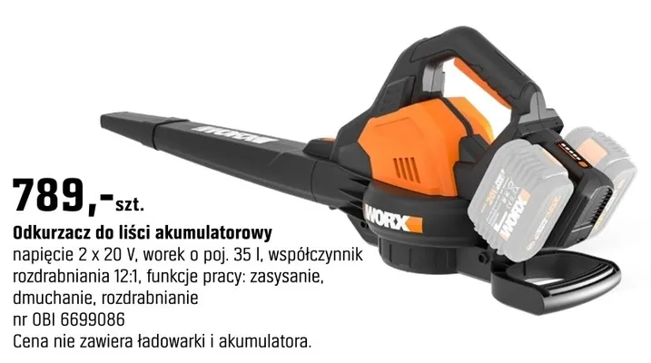 Odkurzacz do liści akumulatorowy promocja w OBI