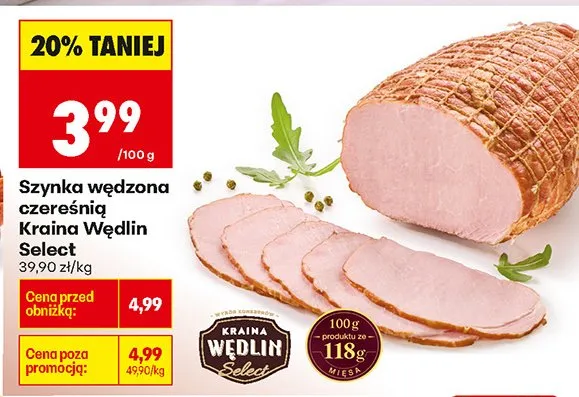 Szynka wędzona czereśnią  promocja w Biedronka