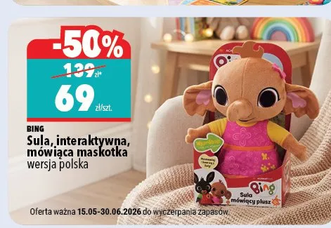 Maskotka BING Sula interaktywna mówiąca wersja polska promocja w Biedronka Home