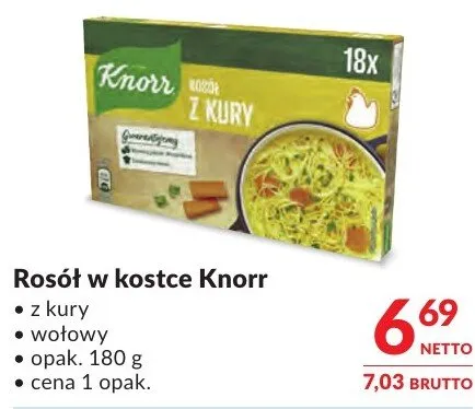 Rosół w kostce Knorr z kury promocja w Makro
