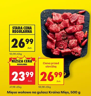 Mięso wołowe na gulasz Kraina Mięs promocja w Biedronka