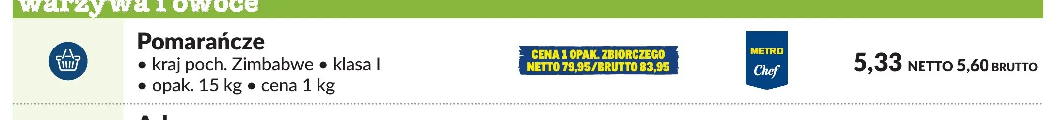 Pomarańcze Metro Chef promocja w Makro