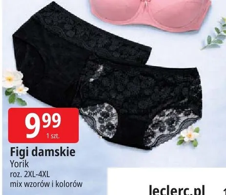 Figi damskie Yorik roz. 2XL-4XL mix wzorów i kolorów promocja w Leclerc
