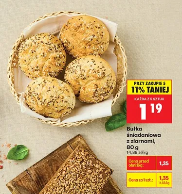 Bułka śniadaniowa z ziarnami promocja w Biedronka