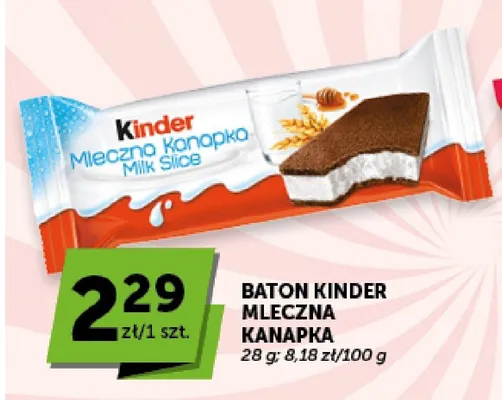 Baton Kinder Mleczna Kanapka promocja w Euro Sklep