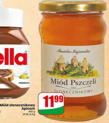 Miód pszczeli słonecznikowy Apicom promocja w Dino