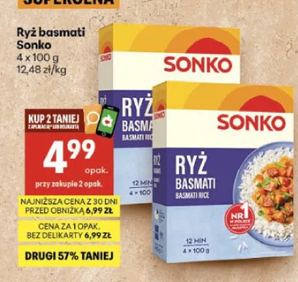 Ryż basmati Sonko promocja w Delikatesy Centrum