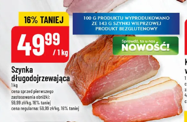 Szynka długodojrzewająca Pekpol promocja w POLOmarket