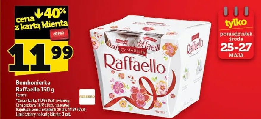 Bombonierka Raffaello Ferrero promocja w TOPAZ