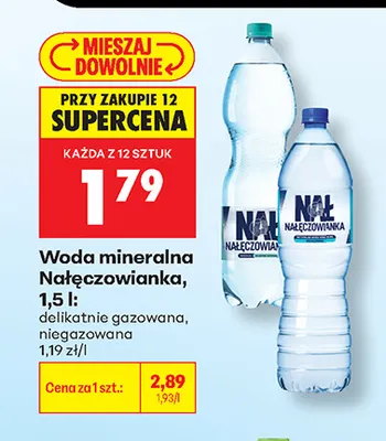 Woda mineralna gazowana Nałęczowianka delikatnie promocja w Biedronka