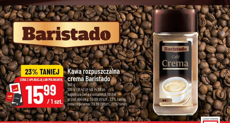 Kawa rozpuszczalna crema Baristado promocja w POLOmarket