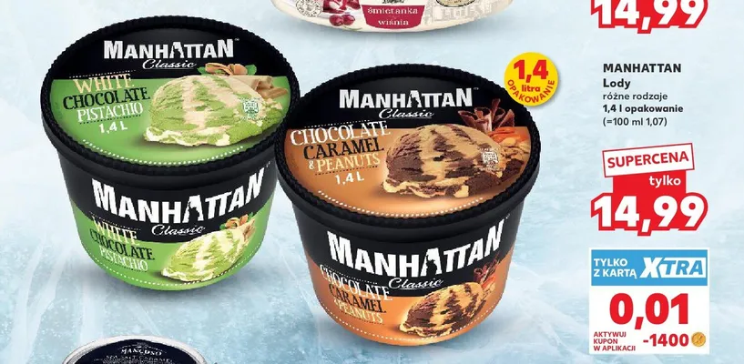 Lody Chocolate Caramel & Peanuts Manhattan Classic promocja w Kaufland
