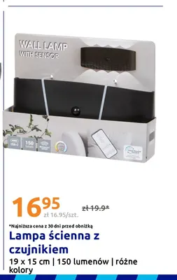Lampa ścienna z czujnikiem 19x15 cm 150 lumenów promocja w Action