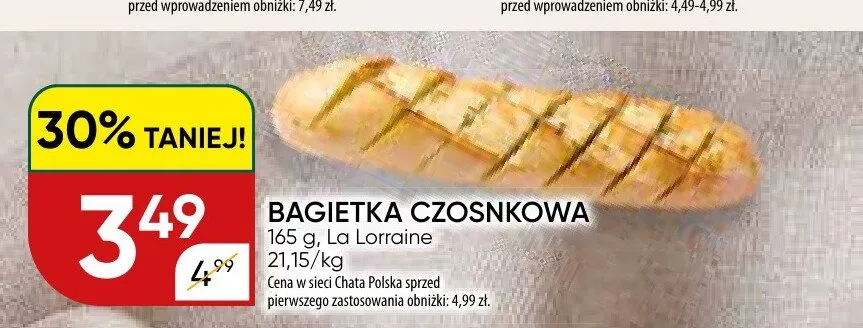 Bagietka czosnkowa La Lorraine promocja w Chata Polska