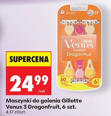 Maszynki do golenia Gillette Venus 3 Dragonfruit promocja w Biedronka