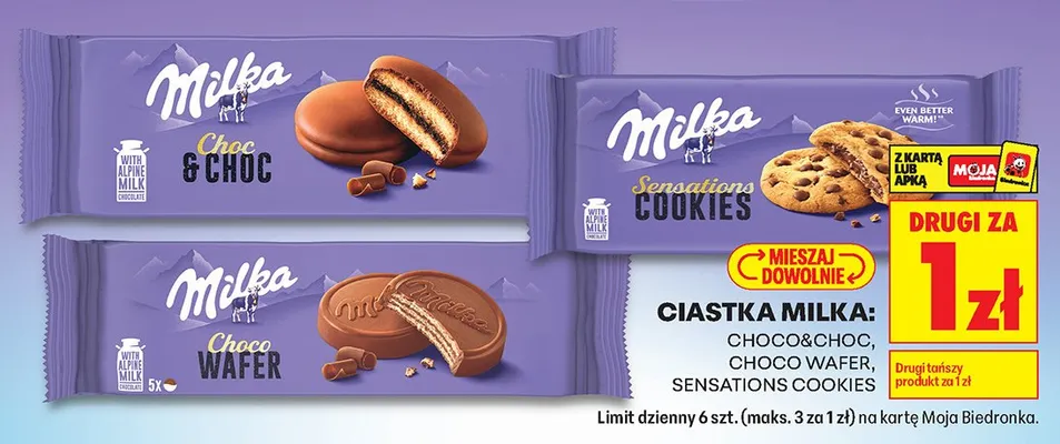 Ciastka Milka Choco Wafer promocja w Biedronka