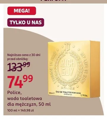 Woda toaletowa dla mężczyzn Police To Be Rich Guy promocja w Rossmann