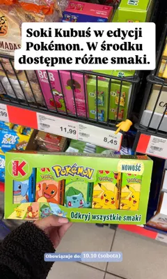 Napój owocowy Kubuś Pokémon promocja w Aldi