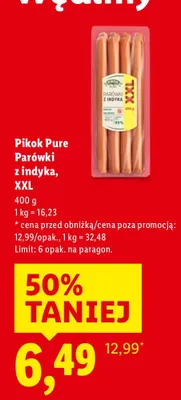 Parówki z indyka XXL promocja w Lidl