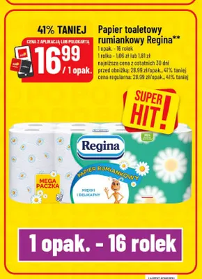 Papier toaletowy rumiankowy Regina 16-pak promocja w POLOmarket